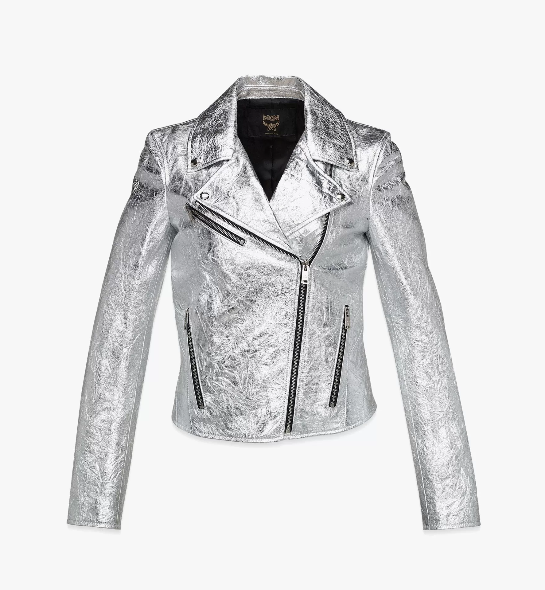 New Bikerjacke In Metallic-Lammleder Fur Damen Die Ganze Ready-To-Wear