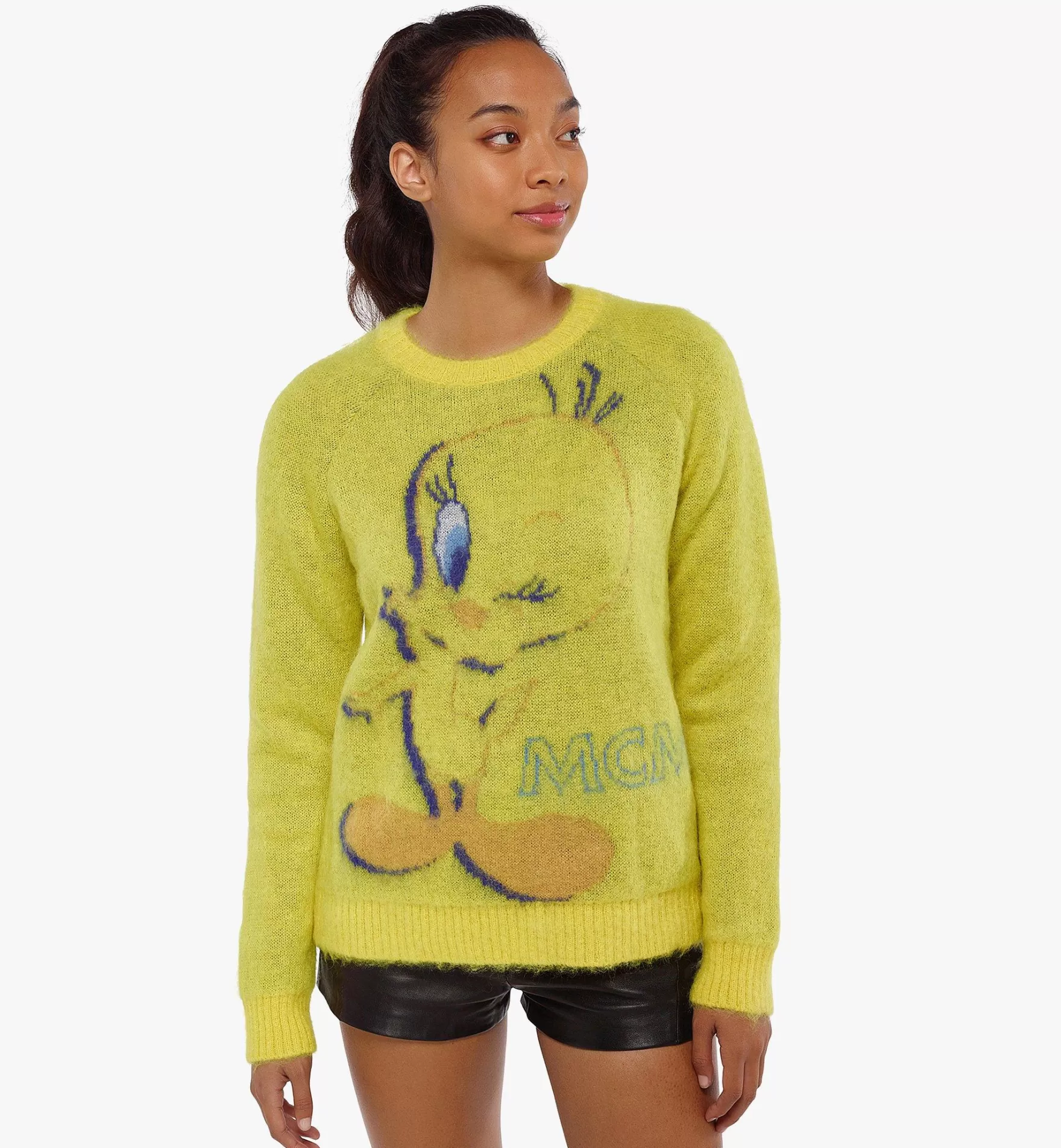 Sale Jacquard-Pullover Looney Tunes X Mcm Aus Mohair Fur Damen Die Ganze Ready-To-Wear