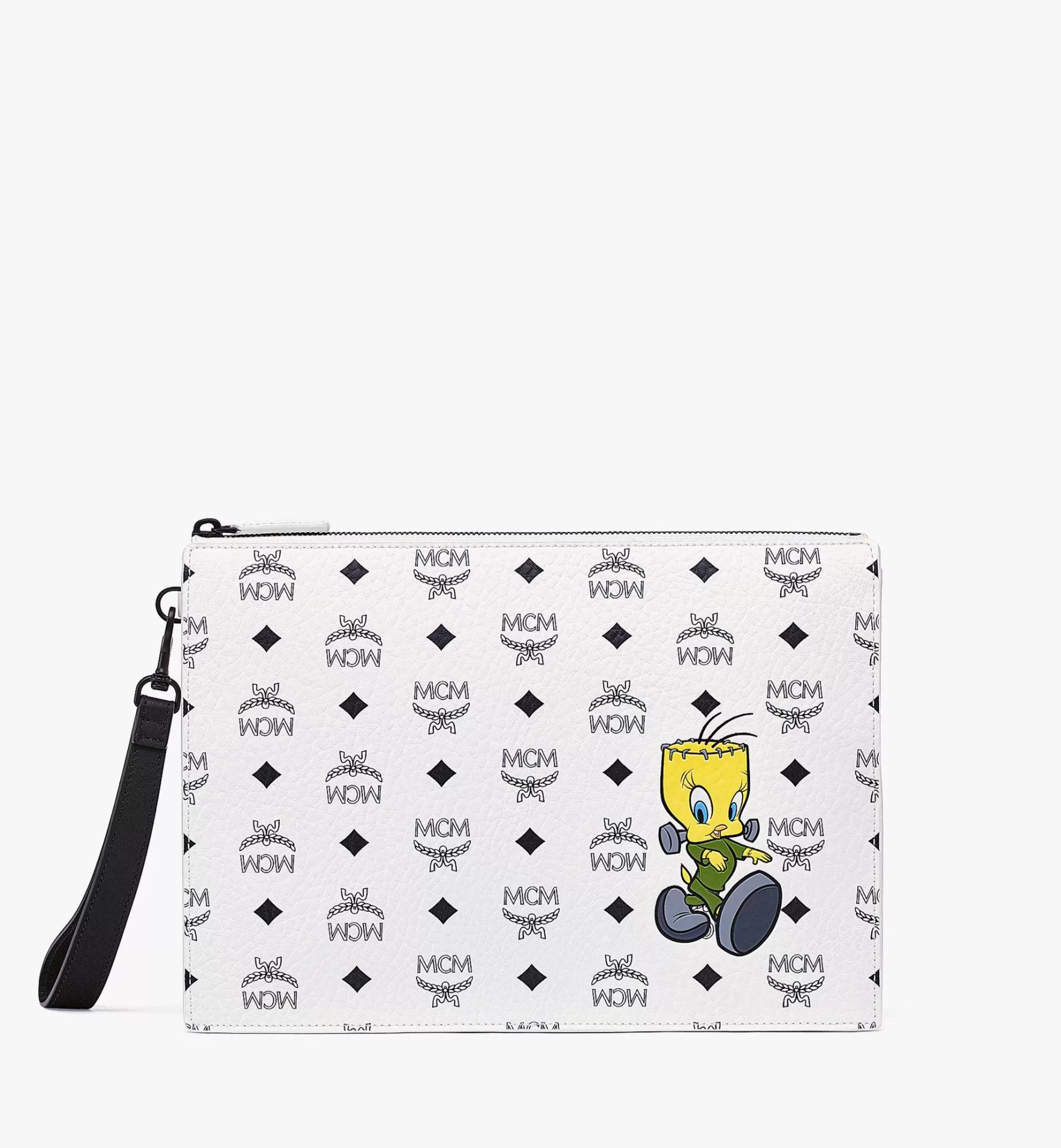 Sale Looney Tunes X Mcm Reissverschluss-Pouch In Visetos Mit Handgelenksband Clutches Und Beutel