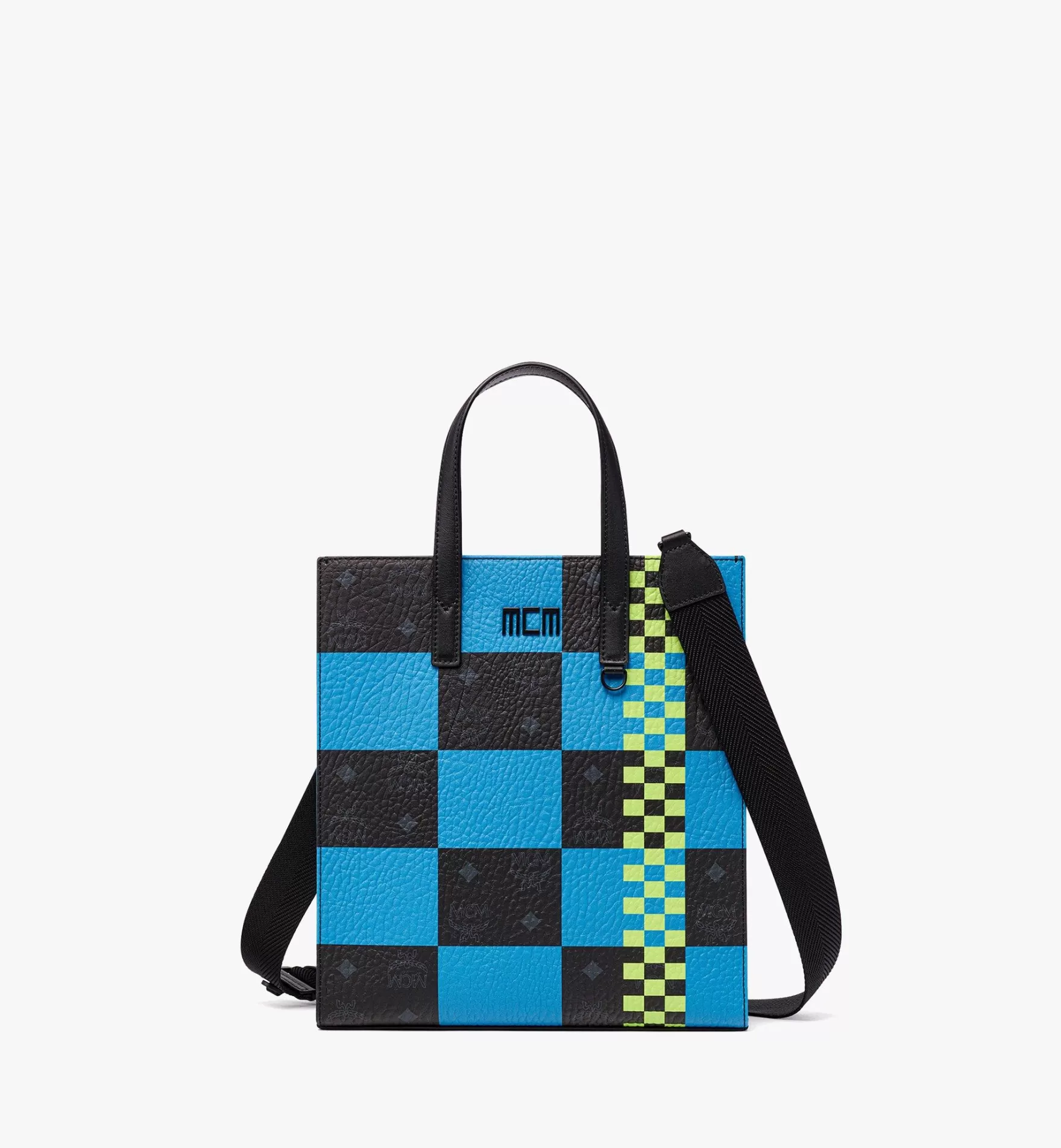 Cheap Mcm Tech Tragetasche In Checkerboard Visetos Tragetaschen