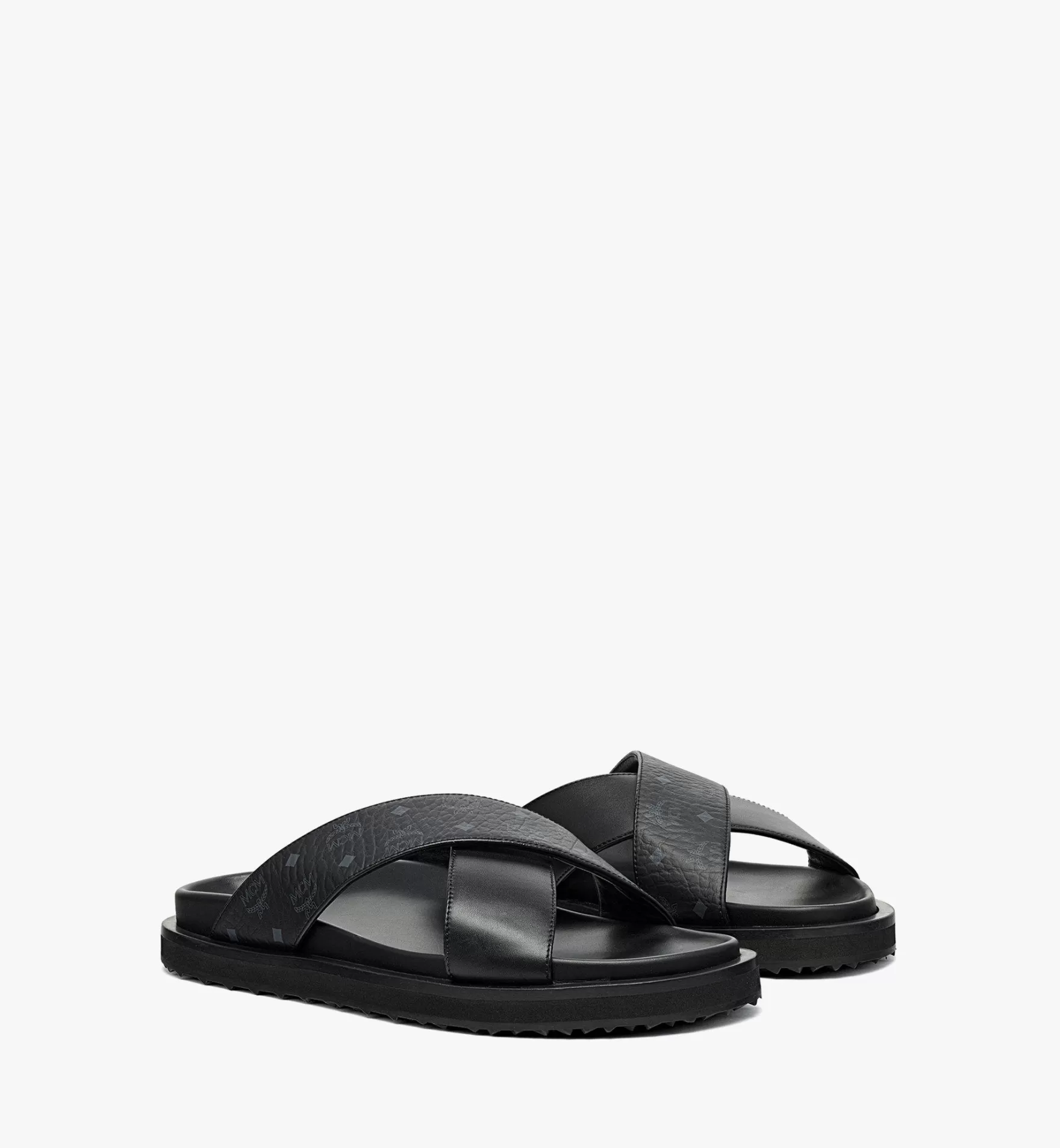 Best Sandalen In Visetos Leder-Mix Slides